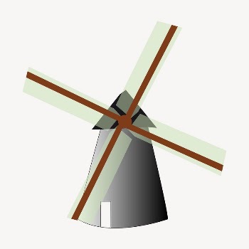 Windmill clipart, illustration psd. Free | Free PSD - rawpixel