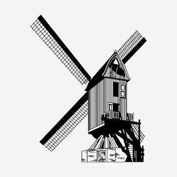 Windmill drawing, vintage architecture illustration. | Free Photo - rawpixel