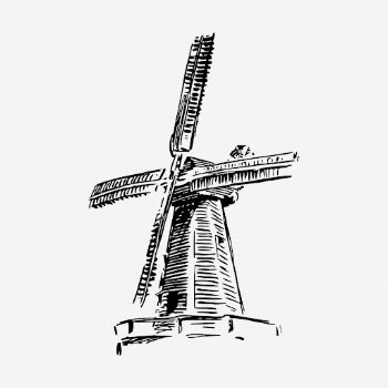 Windmill drawing, vintage environment illustration. | Free Photo - rawpixel