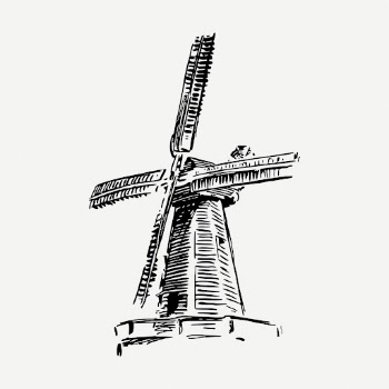 Windmill drawing, vintage environment illustration | Free PSD - rawpixel
