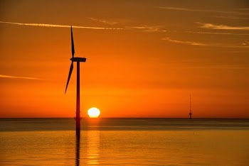 windmill during sunset