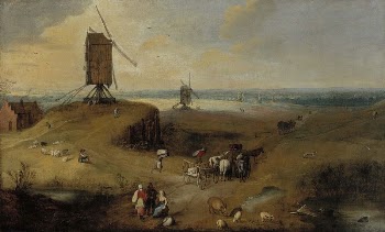 Windmill landscape in flanders, 1607 | Free Photo - rawpixel