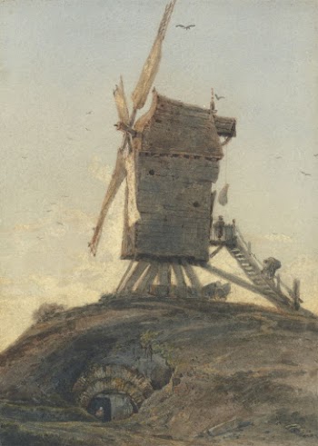 Windmill on a Knoll in a Landscape | Free Photo - rawpixel