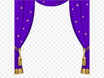 Window blind Curtain Blue Clip art - Transparent Purple Curtains with Gold Tassels and Stars 