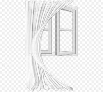 Window Curtain Clip art - White gauze curtains floating glass windows 