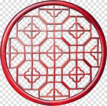 Window Fengmu Chinoiserie Frames, Red Chinese wind window decoration pattern transparent background PNG clipart