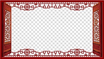 Window frame Chinoiserie, Classical window open transparent background PNG clipart