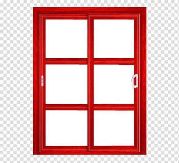Window frame Red Glass, Doors and windows red frame transparent background PNG clipart