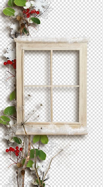 Window pane with mistletoe , Window frame , Doors and windows plant transparent background PNG clipart