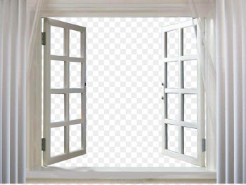 Window Picture frame Curtain - Open the windows and white curtains 