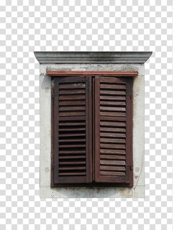 Windows, brown wooden window frame transparent background PNG clipart