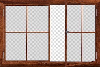 Windows ByunCamis, brown framed window illustration transparent background PNG clipart