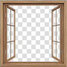 Windows ByunCamis, opened window with brown wooden frame transparent background PNG clipart