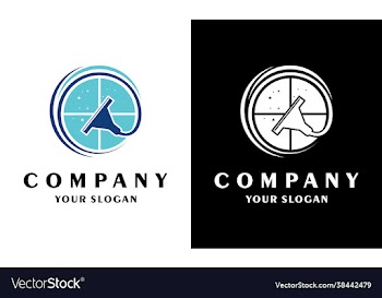 windows cleaner logo or cleaning application logo