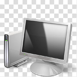 Windows Live For XP, grey framed monitor with computer tower close-up graphy transparent background PNG clipart