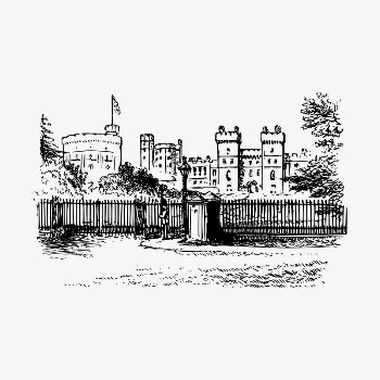 Windsor Castle  clipart, vintage | Free Vector - rawpixel