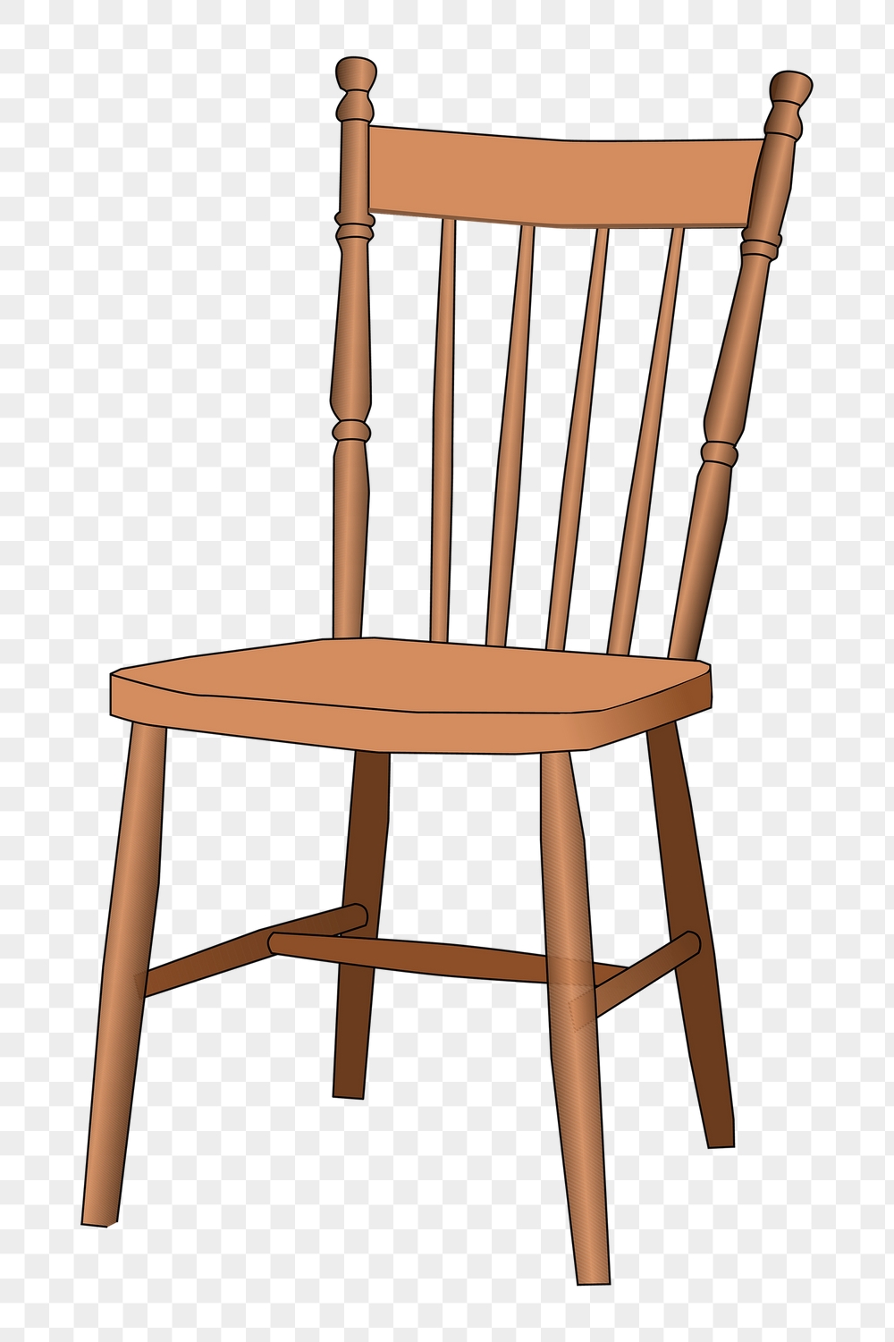 Windsor chair png sticker furniture | Free PNG - rawpixel