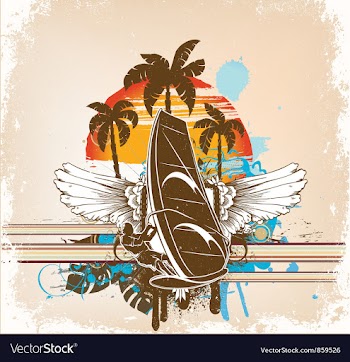 Windsurfer summer background vector image