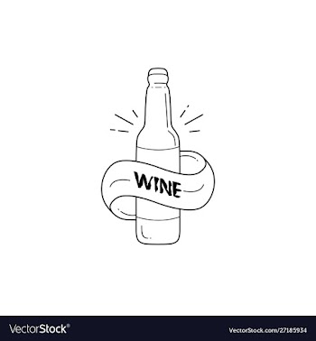 Wine bottle logo designs with mono line and line vector image