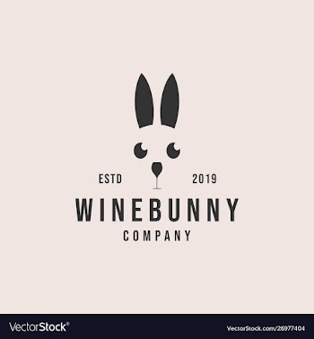 Wine bunny logo design vector image