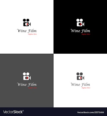 Wine film cinema creative business logo vector image