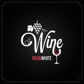 wine glass and grapes vintage lettering design background
