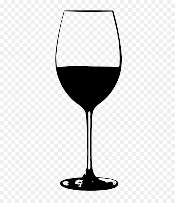 Wine Glass, Champagne Glass, Black White M, Stemware PNG