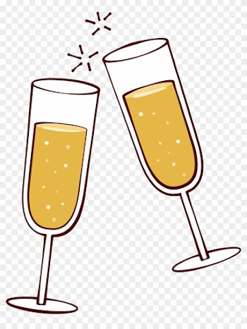 Wine Glass Clip Art - Champagne Cheers Clipart