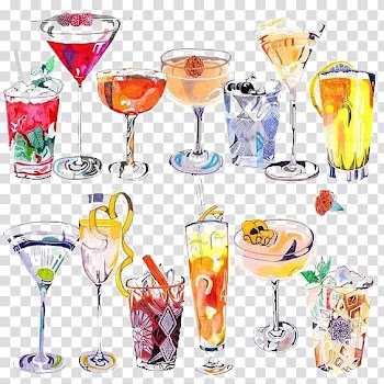 Wine glass lot, Cocktail Drawing Art Drink Illustration, Drink transparent background PNG clipart