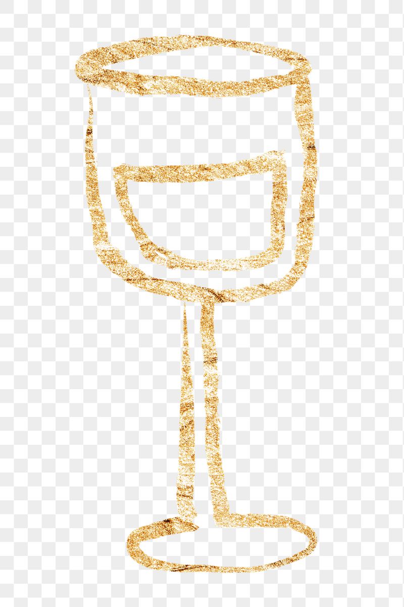 Wine glass png sticker, gold | Free PNG Illustration - rawpixel