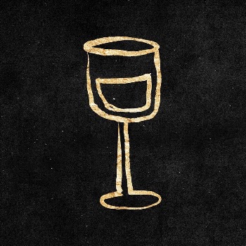 Wine glass sticker, gold aesthetic | Free PSD Illustration - rawpixel