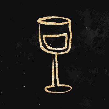 Wine glass sticker, gold aesthetic | Free Vector Illustration - rawpixel