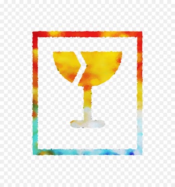 Wine glass Yellow Rectangle -  