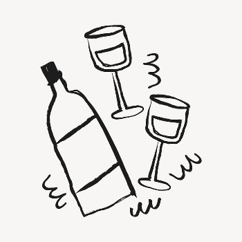 Wine glasses sticker, alcoholic drinks | Free PSD Illustration - rawpixel
