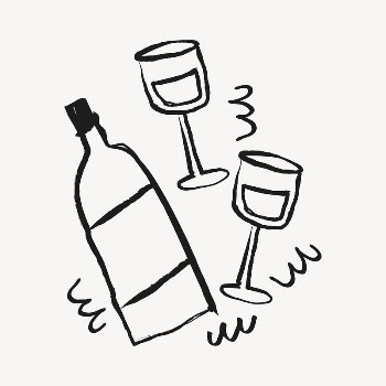 Wine glasses sticker, alcoholic drinks | Free Vector Illustration - rawpixel