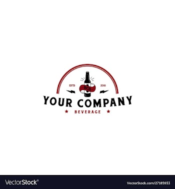 Wine label bottle logo designs with classic art vector image