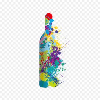 Wine label Bottle Watercolor painting - Creative watercolor bottles 