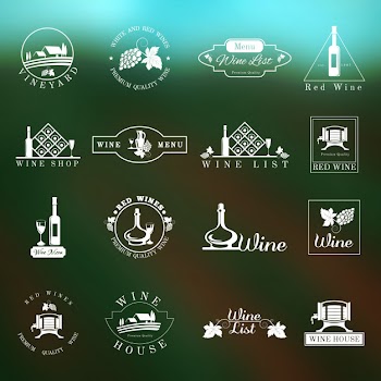 Wine logo set
