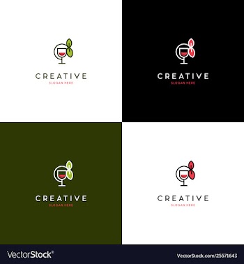 Wine naturally creative business logo design vector image