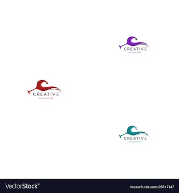 Wine ocean creative business logo design vector image