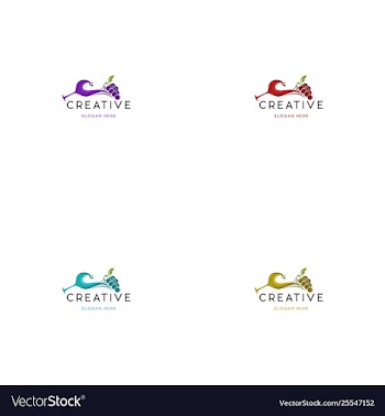 Wine ocean creative business logo design vector image