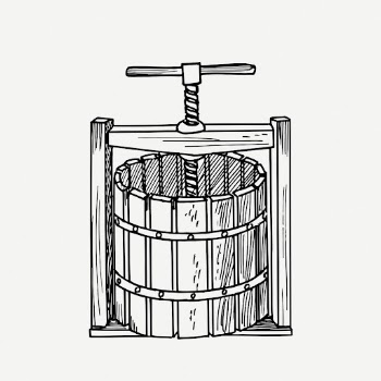 Wine press drawing, object vintage | Free PSD - rawpixel