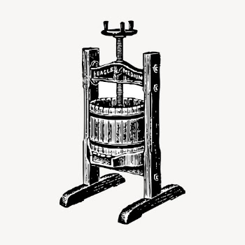 Wine press hand drawn clipart, | Free Vector Illustration - rawpixel