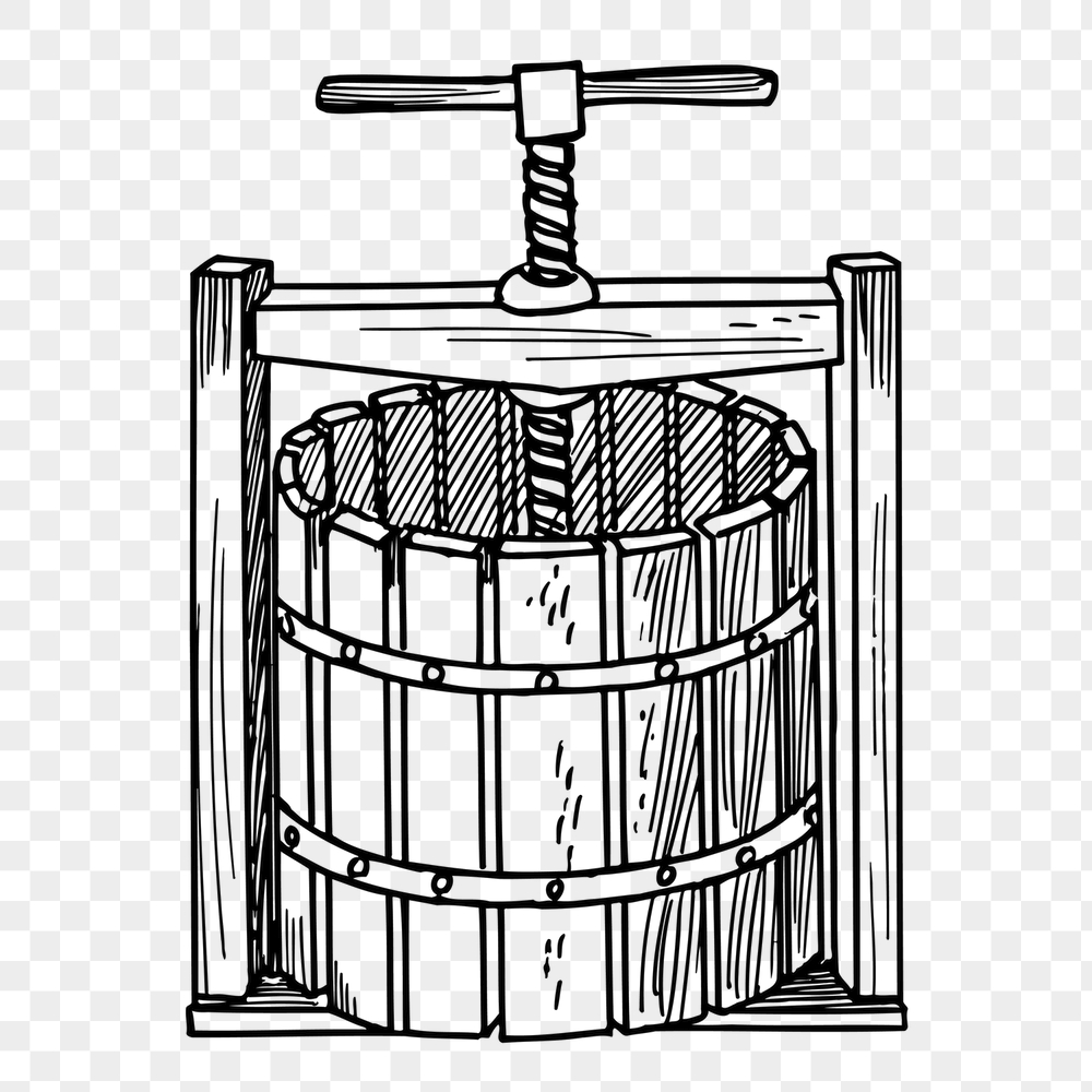 Wine press png sticker, object | Free PNG - rawpixel