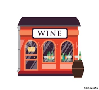 Wine shop flat vector illustration