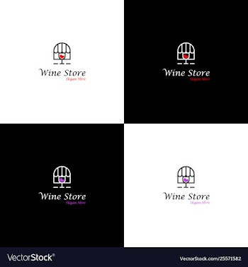 Wine store creative business logo design vector image