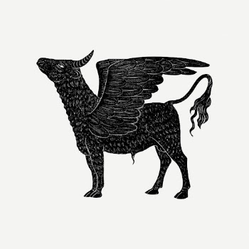 Winged bull drawing, magical creature | Free PSD - rawpixel