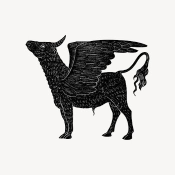 Winged bull drawing, magical creature | Free Vector - rawpixel