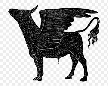 Winged bull png drawing sticker, | Free PNG - rawpixel