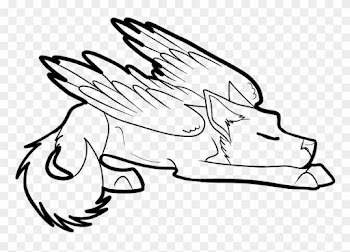 Winged Cat Drawing At Getdrawings Com Free For Personal - Winged Wolf Anime Coloring Page